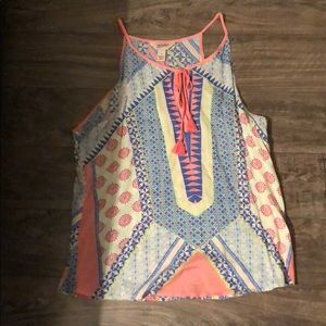 Springtime/summer fun colorful sleeveless shirt